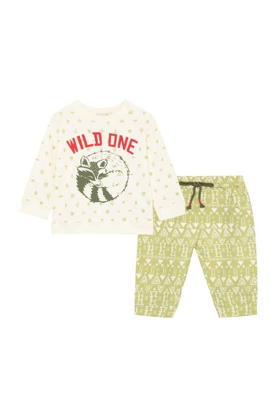 NEW PEEK AREN'T YOU CURIOUS kid's wild one pants set in beige
